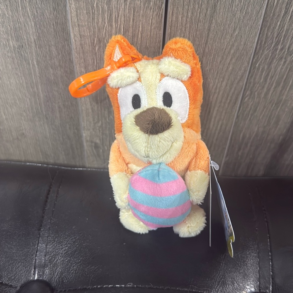 New Mini Bingo Holding Easter Egg Plush Toy Bag Clip With Tag Bluey Sister